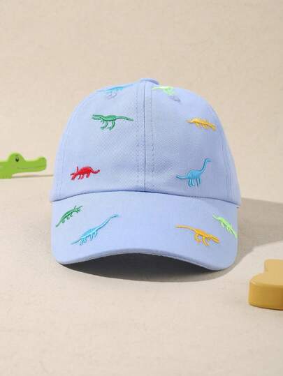 Children's Embroidered Baseball Caps, Sun Hats For Small And Medium-Sized Children, Cute And Fashionable Dinosaur-Patterned Sun Hats For Spring And Summer. The Size Can Be Adjusted Freely, And They Can Match All Your Clothes. They Are Versatile Casual And Sports Hats, And Lovely Hats For Young Children.