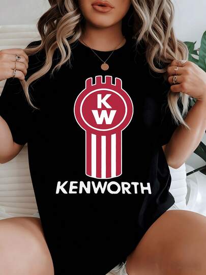 Red Vertical Striped Emblem With Bold KW Letters Representing Strength And Heritage Women's Casual 100% Cotton Tshirt
