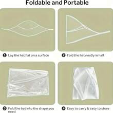 2pcs Women's Rain Hat With Sun Visor, High Quality Transparent Plastic Rain Hat - Multiple Styles - View 2