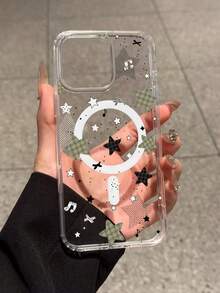 1件装时尚格子、星星、字母、蝴蝶结磁吸手机壳，兼容苹果XS/XS Max/XR/11/12/13/14/14 Plus/15/15 Plus/16/16 Plus/7/8 Plus/17/17 Pro及其他型号 - 彩色 - 查看 2