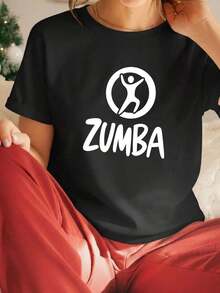 Zumba Workout Graphic T-Shirt  Short Sleeve Crew Neck Unisex Dance Ness Gym Tee Novelty Aerobics Instructor Gift For Men Women Soft Breathable Casual Summer - 白色 2 - 查看 10