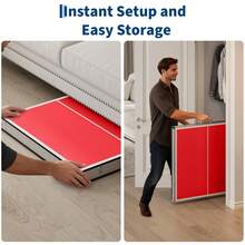 Mesa de Ping Pong Portátil Profesional 6X3 ft, Tenis de Mesa Interior y Exterior con Red de Juego | Incluye 2 Paletas de Tenis de Mesa y 3 Pelotas, Montaje Rápido, para Adultos y Adolescentes - Rojo - Ver 4