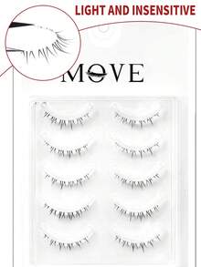 5 Pairs Lower Eyelashes Lower False Lashes Transparent Stem Natural Look Manga Eyelashes Japanese Makeup Anime False Eyelashes Makeup Tool Strip Lashes, Lashes, Eyelashes, Fake Lashes - Natural Lashes - View 6