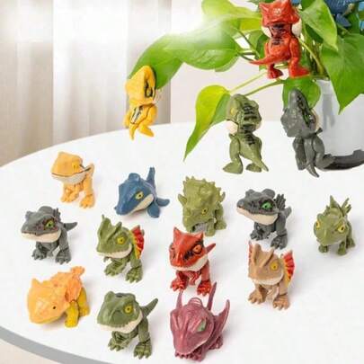 1/3/5件套恐龙及动物模型（随机款式），新奇恐龙咬指玩具，动物恐龙装饰挂件，恐龙，恐龙玩具，恐龙礼物，多色，鳄鱼玩具