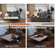 Pull Out Sofa Bed, Queen Size Sleeper Sofa, 2-in-1 Convertible Corduroy Couch with USB Charging, Memory Form Couch for Living Room, Apartment and Small Space (Dark Grey, Corduroy - Queen Size) - Gris - Ver 5