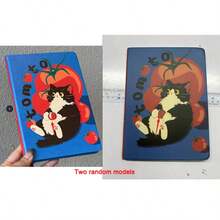 1/2pcs Cute Tomato Cat Notebook, Cute Animal Theme Tomato Cat Pattern Notebook, Gridded Inner Pages, Paper Cover, Suitable For Writing And Sketching - Multicolor - View 8