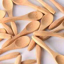 10/20Pcs Mini Bamboo Spoon Wooden Spoon 3.54 * 0.79 Inch Dessert Spoon Small Spoon Coffee Spoon Ice Cream Spoon Seasoning Spoon Round Handle Spoon - Multicolor - View 6