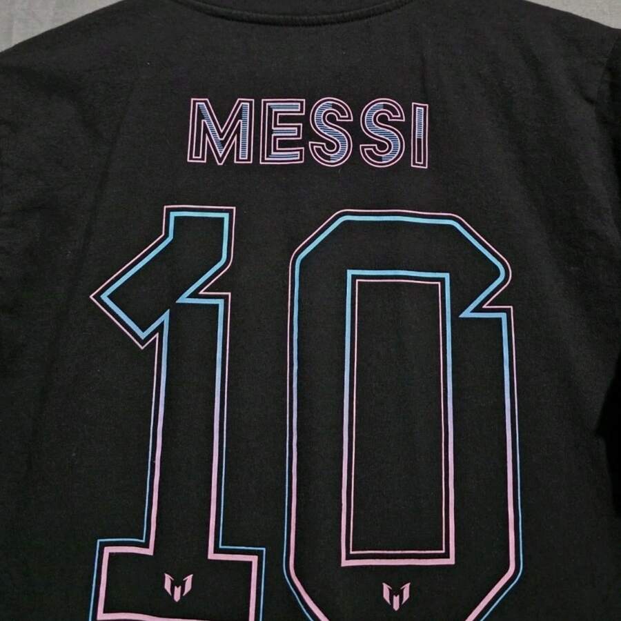 Lionel Star Player Women's Fashion Logo Print T-Shirt - Short Sleeve Crew Neck Cotton Top - màu đen - Xem 1