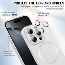 Hadaasi 1pc Silver Magnetic Protective Case, Luxury Metal Paint Matte Soft TPU Material Anti-Fall Anti-Scratch Protective Cover Compatible With Wireless Charging Compatible With Apple 17 Pro/17 Pro Max/Air/17/16 Pro/16 Pro Max/16 Plus/16/16E/SE4/15 Pro/15 Pro Max/15 Plus/15/14 Pro/14 Pro Max/14 Plus/14/13 Pro/13 Pro Max/13/12 Pro/12 Pro Max/12/11 Pro Max/11/11 Pro - Silver - View 5