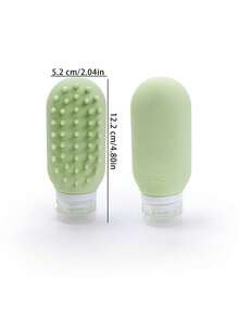 1 Peça Garrafa Recarregável de Silicone para Apertar, Dispensador Portátil de Shampoo e Loção para Viagem, com Massageador de Couro Cabeludo Embutido, Adequado para Armazenamento de Cuidados com os Cabelos. - Multicolorido - Visão 9