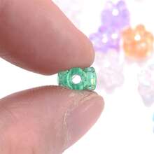 100pcs 4X7mm Acrylic Shiny Flower Beads AB Color Spacer Beads For Jewelry Making Bracelets, Necklaces DIY Keychain Pendants Accessories - Flower - View 6