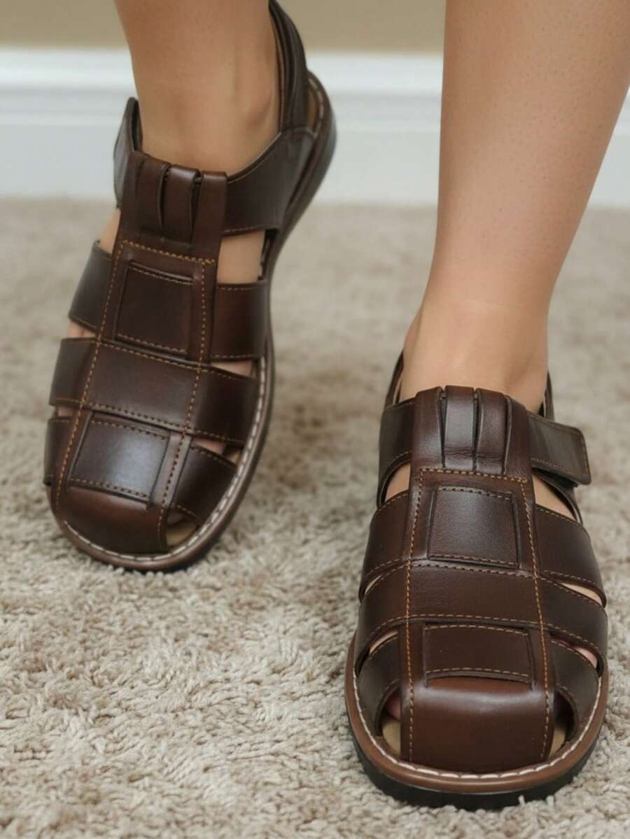 Men Sandals - Coffee Brown - View 1