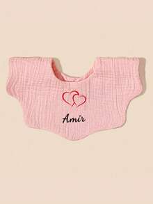 1pc Customized Floral Bib, Personalized Baby Drool Bib, Unique Custom Gift - Multicolor - View 7