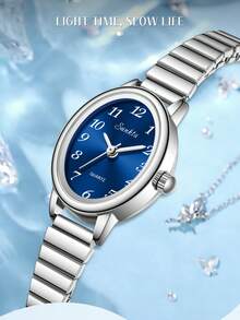 LIGE 时尚女士石英表，不锈钢表带，防水，适合日常佩戴，精致小巧的表盘，可调节表带 - 銀色 - 查看 2
