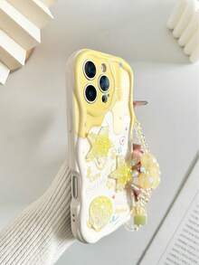 Phụ kiện dán hình sao biển hoạt hình đại dương thủ công, màu be, họa tiết sóng biển, viền in, kèm dây đeo bổ sung, tương thích với iPhone 17/17 Pro/17 Pro Max, 16/16 Pro Max, 15, 14, XR/7/8, 15 Pro Max, 13, 14, 11, ốp lưng mềm chống rơi P12, ốp lưng XS, phiên bản quốc tế, không phải phiên bản nội địa. - Nhiều màu - Xem 4