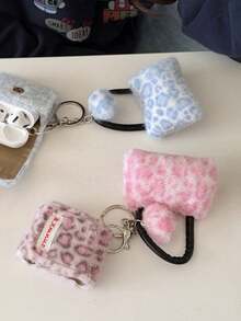 1 mặt dây chuyền in hình báo, móc khóa túi xách, móc khóa hình hoạt hình dễ thương, dành cho học sinh, móc khóa xe hơi, móc khóa hình quả cầu bông. - Nhiều màu - Xem 2