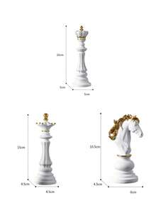 Mini International Chess Piece Set, King, Queen, Knight, Bishop, Crafts, Miniature Figurines, Home Decor, Desktop Ornament Accessories - Multicolor - View 11