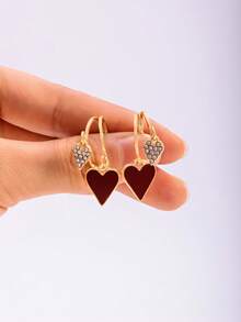 2pcs Minimalist Letter Design Small Stud Earrings, Mini Everyday Versatile Cartilage Earrings, For Women - Love - View 8