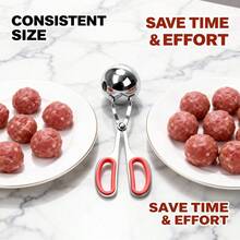 Non-Stick Meatball Scoop With Detachable Anti-Slip Handle, Stainless Steel Meatball Spoon For Kitchen - Multicolor - View 4