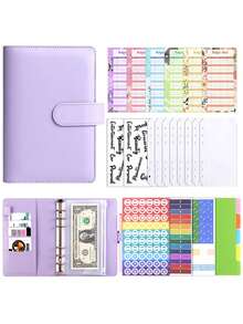 A6 Binder Budget Planner German: Money Organiser Budget Planner With 12 Binder Pockets, 12 Budget Sheets German, Label Stickers Savings Book For Travel, Diary And Gift - A6 - View 3