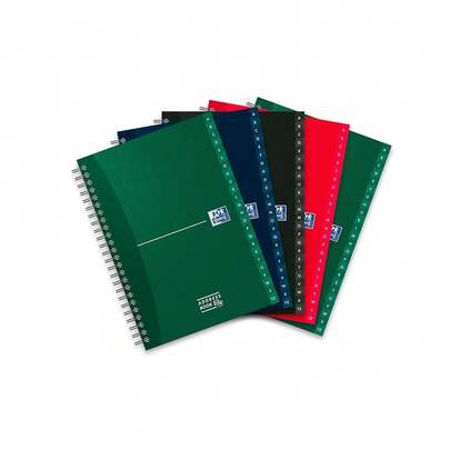 Oxford Adressbuch A5, mit Doppelspirale, 144 Seiten, 4 Farben, 5 Stück