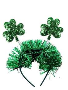 1pc Clover Bohemian Vintage Cute ABS Plastic Green Ribbon Party Headband, St. Patrick's Day Decoration - Green - View 11
