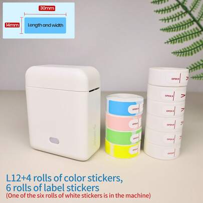  ORICO Aparat de etichetat wireless portabil cu bandă de etichete, mini imprimantă de etichete Bluetooth, autocolant termic portabil, etichete de nume personalizabile cu șabloane multiple, fonturi și pictograme pentru casă și școală