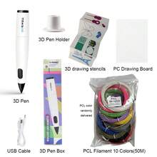 3D Printing Pen Set With 10 Colors PCL Low-Temperature Filaments (Random Color) And Drawing Board, Essential For Back To School Season - White - View 11