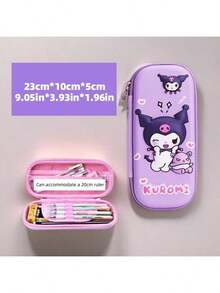 1个3D EVA硬壳铅笔盒，大容量防水文具收纳盒，可爱学习用品整理袋 - 彩色 - 查看 10