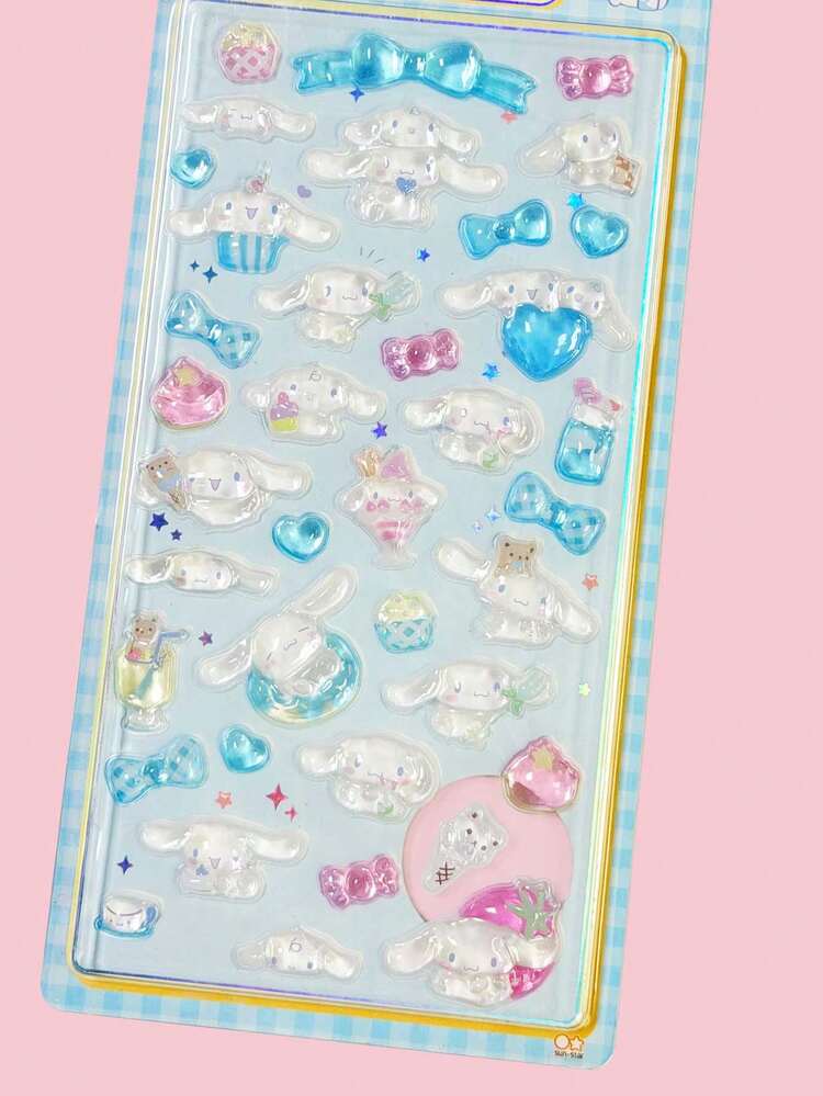 可爱卡通蝴蝶透明水晶贴纸 | 3D立体闪亮果冻贴纸，儿童礼物（部分款式颜色可能略有差异，随机发货） - 彩色 - 查看 16