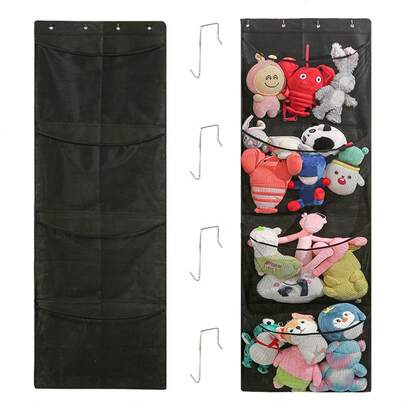 4-Tier Over The Door Hanging Storage Organizer, Large Capacity Mesh Soft Toy Storage Bag, Suitable For Various Room Types - Multi-Function Over The Door Organizer