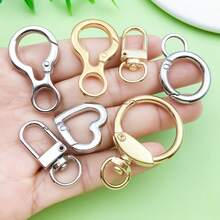 5/10个装钥匙扣夹银色金属钥匙扣，带旋转弹簧钩，龙虾扣，适用于情人节钥匙扣、珠宝制作、钥匙链扣环 - 彩色 - 查看 2