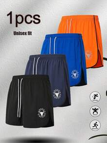 Pantalones cortos deportivos unisex, pantalones cortos casuales transpirables y de secado rápido para fitness y running de verano - Negro - Ver 1