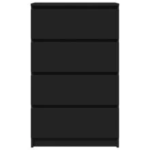 vidaXL Credenza Nera 60x35x98,5 cm Holzwerkstoff Modernes Design mit 4 Schubladen Robuste Aufbewahrungslösung für Küche Wohnzimmer Büro Flur - nero - Visualizzare 8