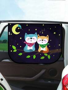 1件装可伸缩双层汽车遮阳帘，挡风玻璃遮阳板，通用型侧窗遮阳帘 - A - 查看 3