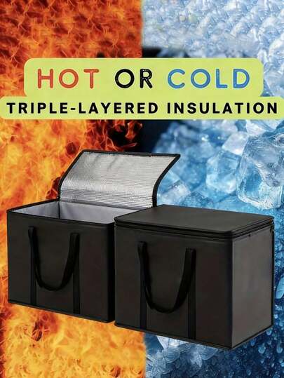 大容量保温购物袋，可重复使用，软质保冷袋，冷热食品外卖袋，轻便，结实耐用的拉链，可折叠，可直立放置，方便携带，适合夏季旅行、度假、学校用品、露营、户外野餐，女士午餐袋