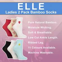 ELLE - 3 Pack Ladies Ribbed Frill Soft Anklet Socks - Smiles - View 4