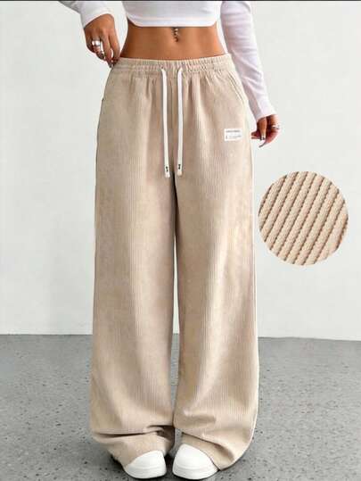 Women's Casual Corduroy Pants, Fashionable Minimalist Outdoor Trousers