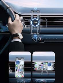 Giá đỡ điện thoại từ tính gắn khe gió ô tô, xoay 360°, phù hợp với mọi loại điện thoại. - màu đen - Xem 4