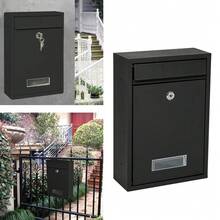 1PC Outdoor Lockable Mailbox With Key. This Large Wall-Mounted Mailbox Features A Security Lock To Ensure Secure Mail Collection. It Is Made Of Metal And Is Black In Color. - Black - View 4