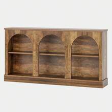 LITTLE TREE Rectangular Farmhouse Console Table, 160 CM Long Wooden Sofa Table Behind The Couch, 3 Tier Storage Entryway Table For Living Room, Hallway, Entrance, Brown - Brown - View 7