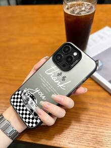 渐变灰色赛车棋盘格纹手机壳，复古美式防震保护套，兼容 13/16/17/15/14/13/12/11/Pro/ProMax/X/XR/XS/XSMAX/7/8/PLUS 以及 Galaxy 系列手机，包括 Galaxy S25、S25 Ultra、S24 Ultra、S24、S23+、S23 Ultra、S23 FE、S23、S22 Ultra、S21 FE 5G、S20 FE、A55 5G、A35、A34、A33 5G、A32 4G、A15、A14、A06、A05S、A05、A52/A52s 5G - 灰色 - 查看 4