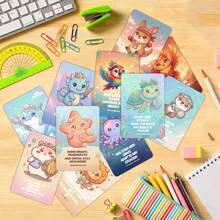 18Pcs Animal Virtue Inspirational Cards Set - "Octopus: Multitask With Grace", "Panda: Balance Is Key" Inspirational Quotes, For Vision Board, Journal & Gift For Mindful Teens - Multicolor - View 7