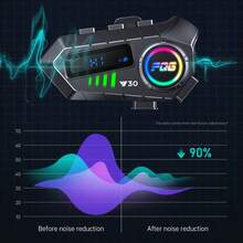 1PC/2PCS Y30 Motorcycle Helmet Wireless Bluetooth Headset, With LED Display, Front And Rear Seat Intercom, Intercom Range 10m, Bluetooth 6.0 Communication Support, 1000mAh Battery, Smart Noise Cancellation Technology, Equipped With Hard Or Soft Microphone Type, Suitable For All Helmets, Essential Equipment For Outdoor Riding - Y30 - View 8