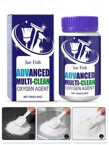 150克多用途清洁粉，水溶性马桶浴室除垢剂，可去除厨房和浴室中的水垢、油脂和污渍，清洁方便 - 粉狀 - 查看 2