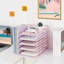 5-Tier Desk Organizer With File Holder, Letter Tray Paper Organizer - P - View 3
