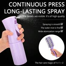 This 2-Piece Curling Iron Set Includes A Multi-Functional Styling Comb, Spray Bottle, And Hairbrush. It's A Professional Curling Styling Set Suitable For Women's Home And Salon Use, And Makes A Perfect Valentine's Day Gift. - màu đen - Xem 8