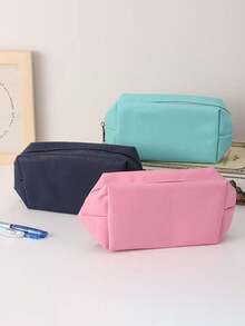 1pc Minimalist Travel Cosmetic Bag, Toiletry Organizer, Portable Outdoor Travel Wash Bag, Fashion Handbag, Daily Travel Use, Travel Accessories Storage Bag, Can Store Makeup Tools, PU Material, Men's Toiletry Bag, Makeup Brush Organizer - Multicolor - View 1