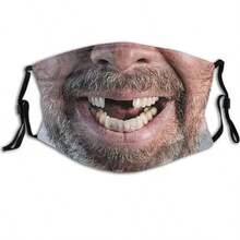 3D Personalized Funny Imitation Human Face Expression Dance Mask, Cotton Outdoor Winter Riding Face Cover - Multicolor - View 7