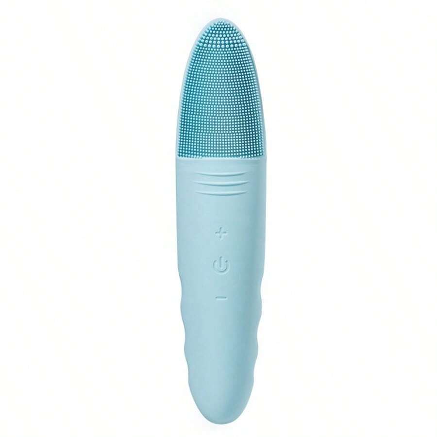 Acoustic Face Cleanser Brush, Electric Silicone Face Massager, Deep Pore Cleaning, Waterproof, USB Charging, Skincare Tool - Màu xanh nhạt - Xem 1